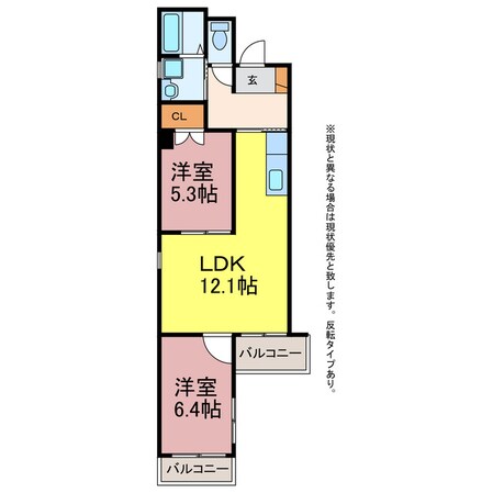 フラットＫの物件間取画像